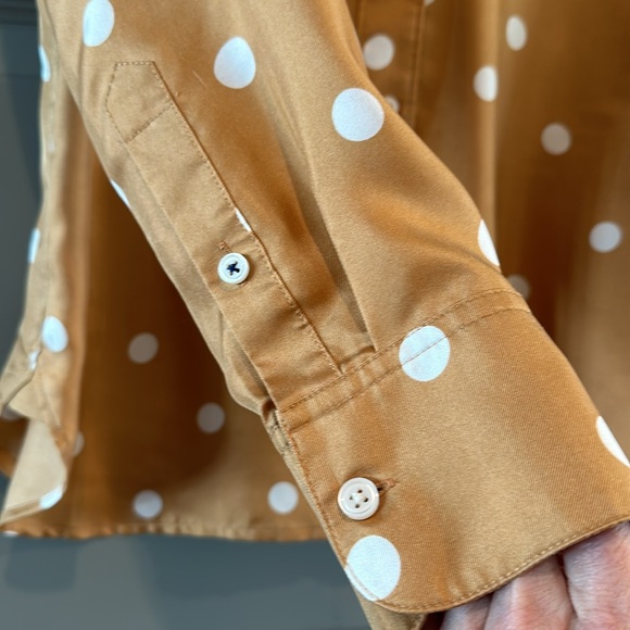J. Crew Collection 100% Silk Polka Dot Button Up Blouse UNIQUE FIND! - Picture 2 of 5